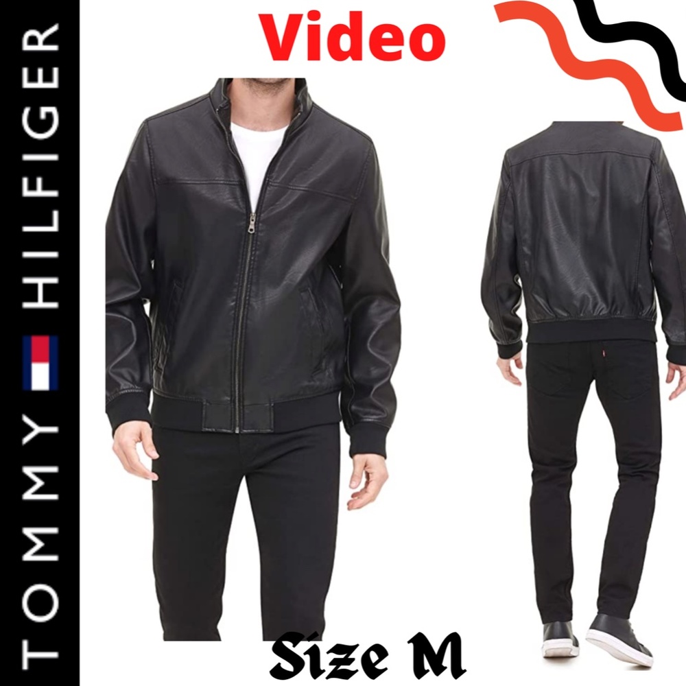 Tommy Hilfiger Men's Smooth Lamb Faux Leather Jacket 
